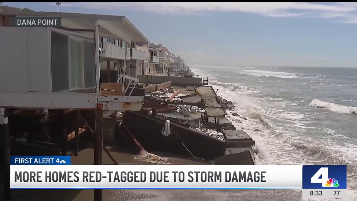 More beachfront homes in Dana Point red-tagged after high surf
