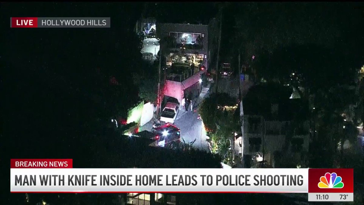 Man with knife inside home leads to police shooting in Hollywood Hills: LAPD