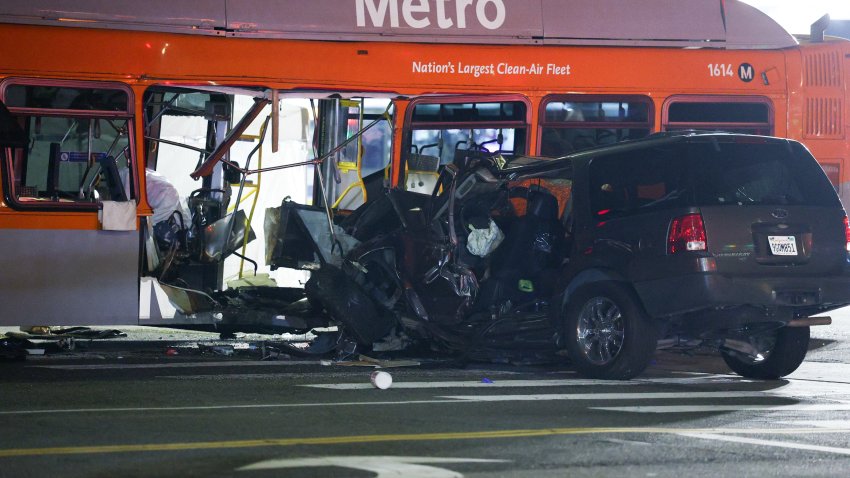 Police and LA Metro investigate the scene of a crash with a LA Metro Bus left three people dead on Tuesday, Sept. 15, 2026 in Chatsworth.