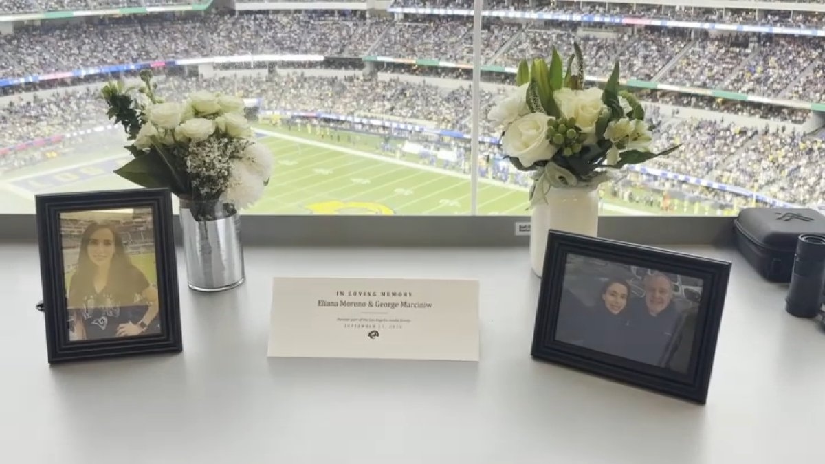 Rams pay tribute to Eliana Moreno and George Marciniw at 1st home game of the season