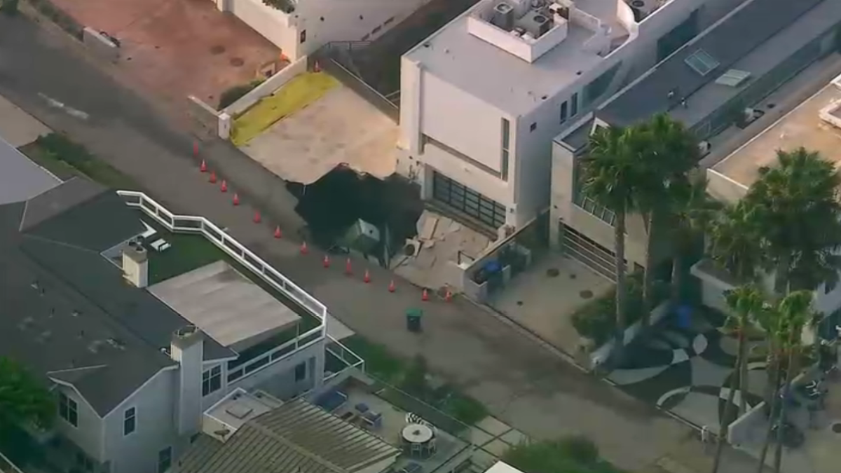 Driveway collapse at beachfront Malibu home damages gas line