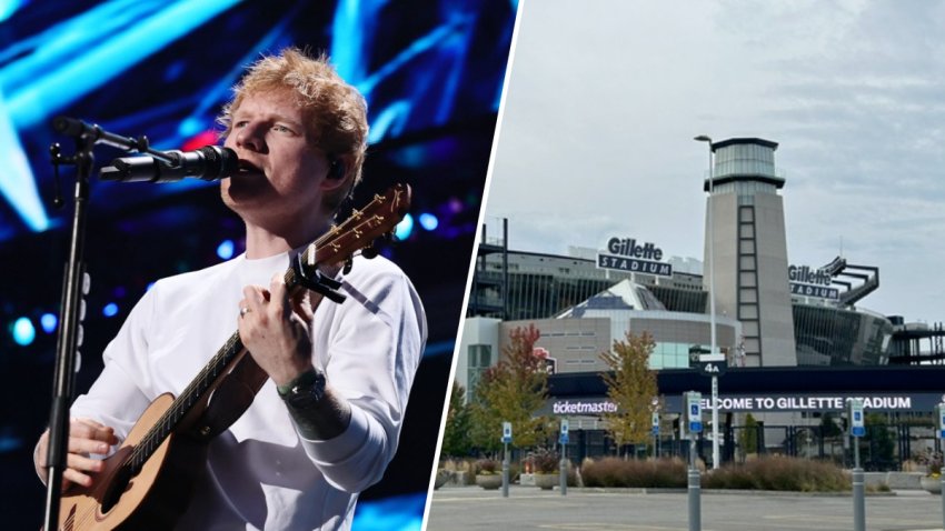 Ed Sheeran (Courtesy: Getty) and Gillette Stadium (Courtesy: NBC10 Boston)