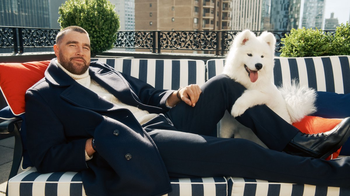 Travis Kelce introduces his dog with Taylor Swift for Tommy Hilfiger ad campaign