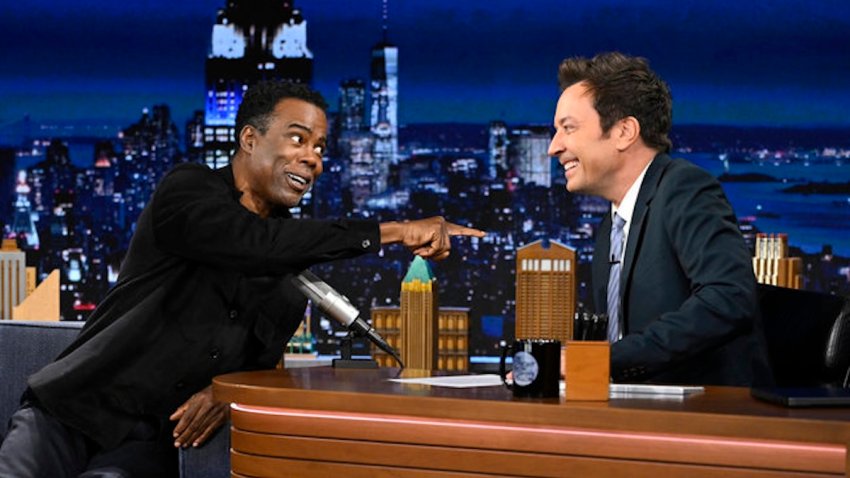 THE TONIGHT SHOW STARRING JIMMY FALLON &mdash; Episode 2351 &mdash; Pictured: (l-r) Comedian & actor Chris Rock during an interview with host Jimmy Fallon on Monday, October 5, 2026 &mdash; (Photo by: Todd Owyoung/NBC)