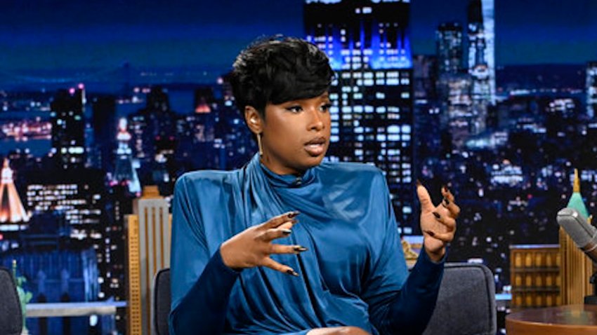 THE TONIGHT SHOW STARRING JIMMY FALLON &mdash; Episode 2351 &mdash; Pictured: (l-r) Actress & singer Jennifer Hudson during an interview with host Jimmy Fallon on Monday, October 5, 2026 &mdash; (Photo by: Todd Owyoung/NBC)