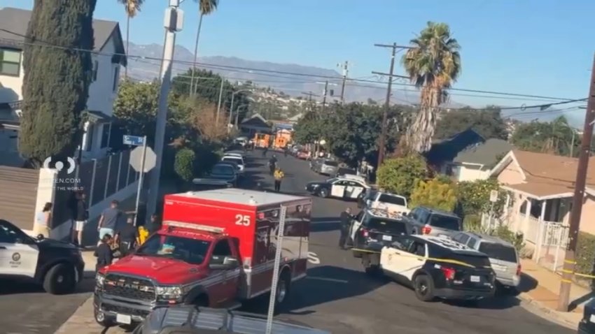 The scene after a reported shooting in Boyle Heights on Friday, Oct. 9, 2026.