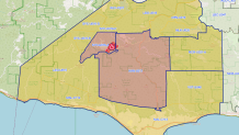 Evacuation-zone map published with NBC Los Angeles coverage of the October 15, 2026 Bryson Fire in Malibu