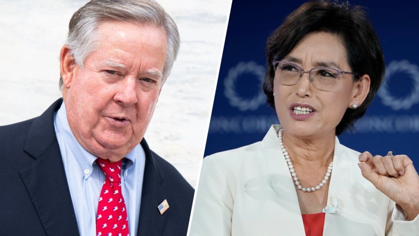 Republican Rep. Young Kim is being challenged by fellow Republican Ken Calvert, who has accused Kim of flip-flopping on President Donald Trump.