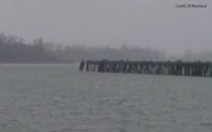 Video shows a driver speed off the end of a pier on the Columbia River in Oregon Wednesday Dec. 27, 2017 and into the frigid water during a police pursuit.