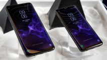 This Wednesday, Feb. 21, 2018, file photo shows the Samsung Galaxy S9 Plus, left, and Galaxy S9 during a product preview in New York.