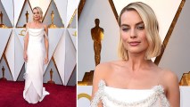 Margot Robbie arrives at the Oscars on Sunday, March 4, 2018, at the Dolby Theatre in Los Angeles.