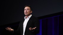 FILE - Elon Musk speaks at the International Astronautical Congress on Sept. 29, 2017, in Adelaide, Australia.