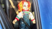 An East Bay motorist was pulled over for a carpool violation after trying to pass off a Chucky doll as a passenger. (Jan. 11, 2018)