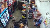 A suspected burglar tunneled into a La Verne store and knocked over a soda display before he was caught Monday, Aug. 20, 2018.