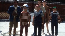 The cast of the 1993 baseball classic "The Sandlots" as seen in this still from 20th Century Fox. From left: DeNunez (Brandon Quinton Adams), Squints (Chauncey Leopardi), Yeah-Yeah (Marty York), Benny (Mike Vitar), Bertram (Grant Gelt), and Repeat (Shane Obedzinski).