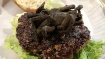Would you eat this burger? A Durham, North Carolina is betting on its customer for its Exotic Meat Month by serving meats eaten around the world. The hair-raising burger served by Bull City Burger and Brewery features beef, gruyere cheese, spicy chili sauce and an oven roasted tarantula.
