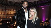Tristan Thompson and Khloe Kardashian appear in Los Angeles on February 17, 2018.