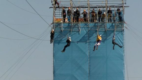 Super Bowl Week Kicks Off with Giant Zip-Line - NBC 