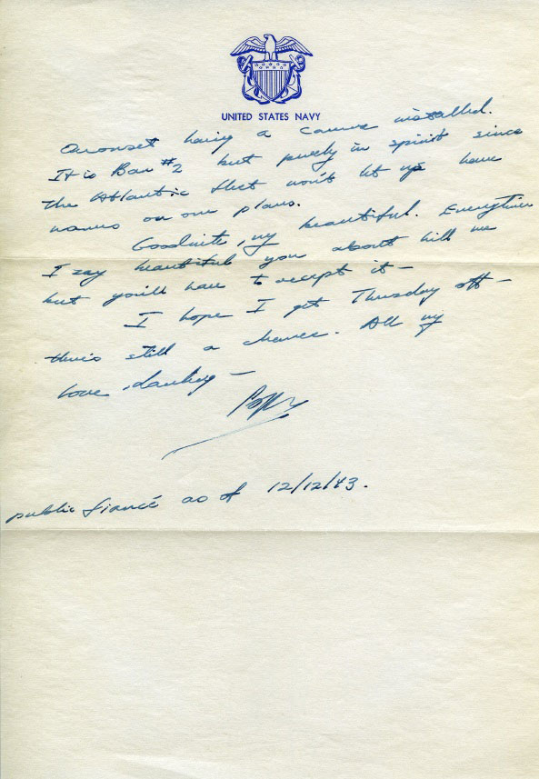 the letter us to invite 'My George 1943 H.W. Love to Darling Bush's Letter Read